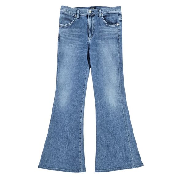 Citizens of Humanity Chloe Petite Mid Rise Super Flare Medium Wash Jeans - Picture 1 of 12